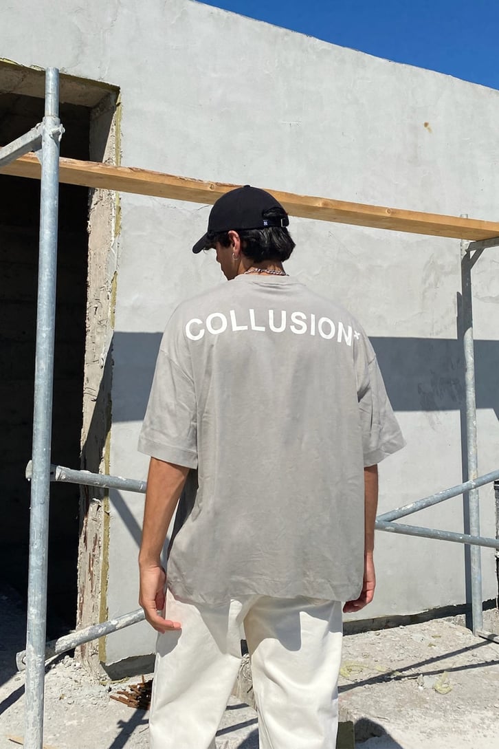 Collusion Sırt Baskılı Çam Yeşilii Oversize Tshirt