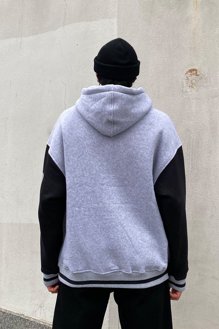 Color Block Collage Style Oversize Hoodie