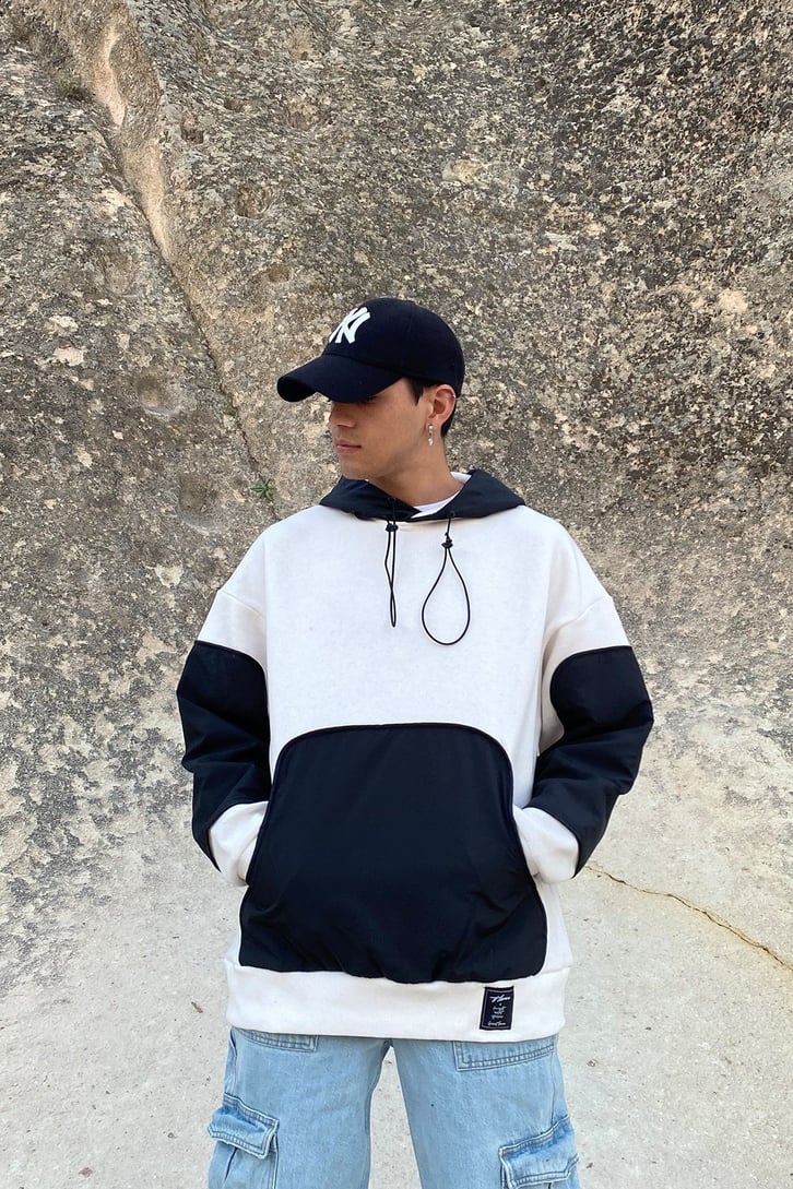 COLOR BLOCK OVERSIZE HOODIE
