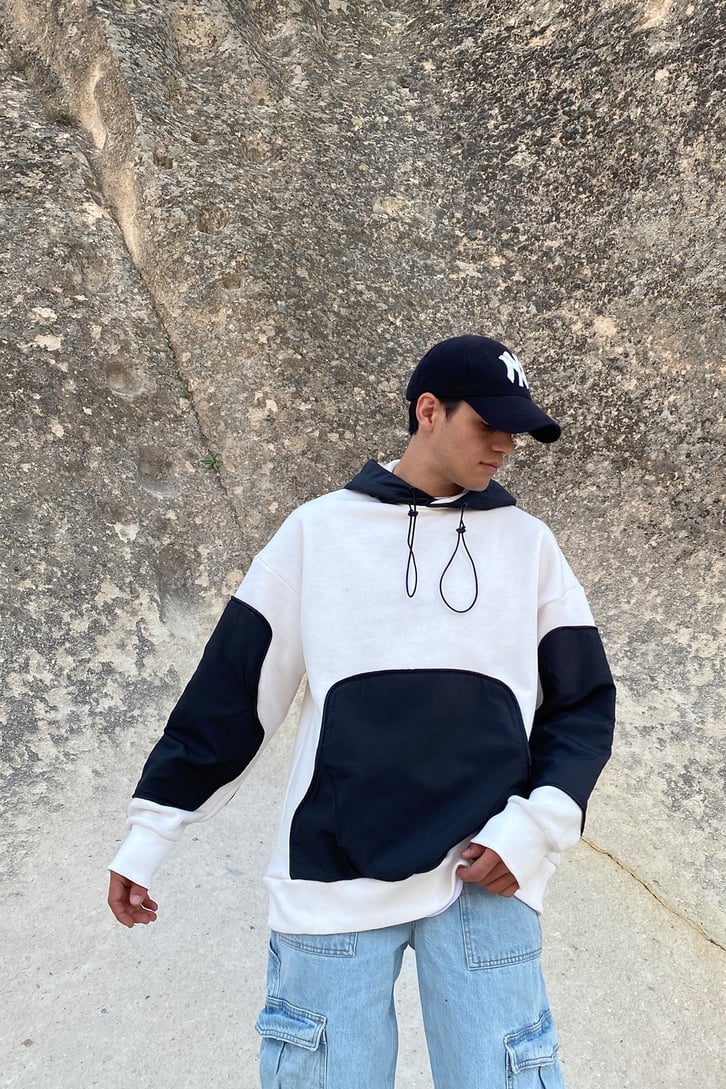 COLOR BLOCK OVERSIZE HOODIE