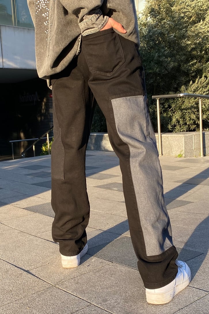 Color Block Patcwork Limited Edition Losse Fit Pant