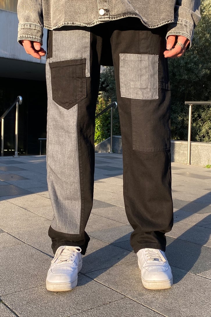 Color Block Patcwork Limited Edition Losse Fit Pant