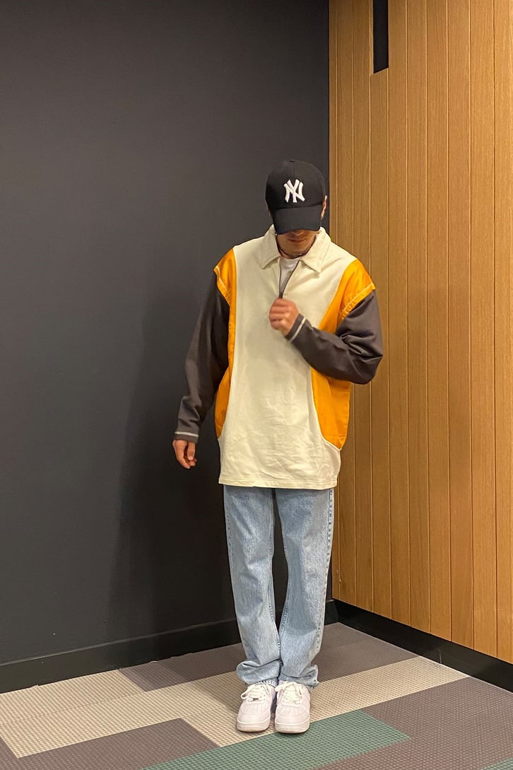 Color Block Semi Zip-up Turuncu Oversize Sweatshirt