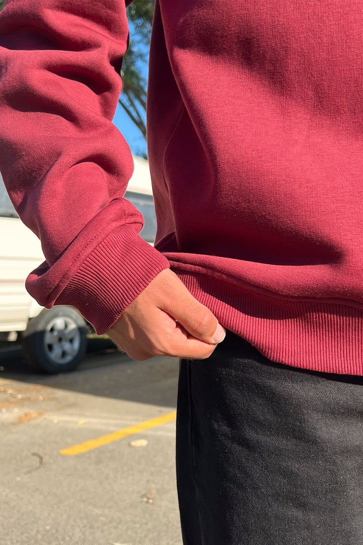 Colorado Nakışlı Bordo Oversize Sweatshirt