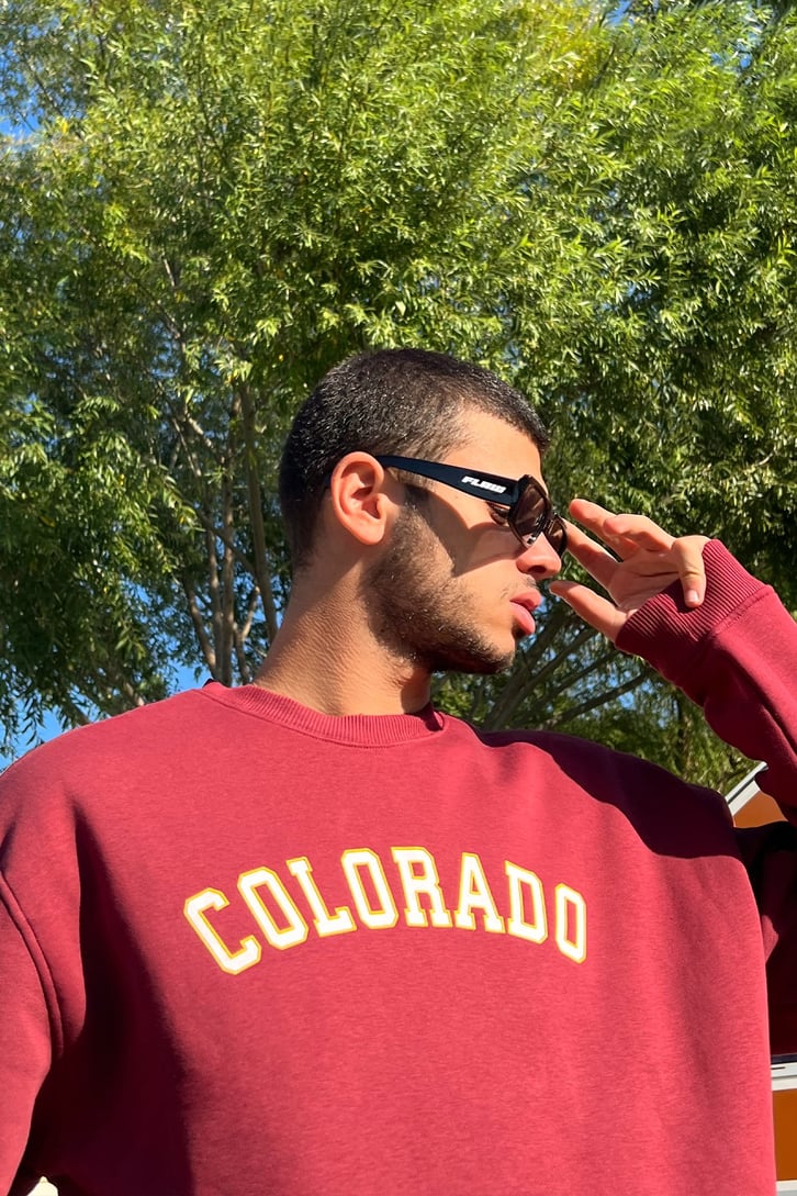 Colorado Nakışlı Bordo Oversize Sweatshirt