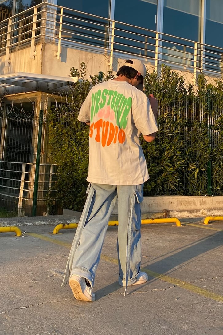 Colorful Baskılı Oversize Tshirt