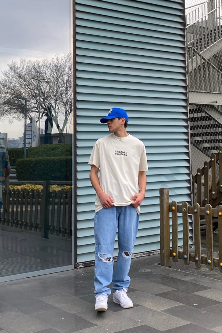 Colorful Printed Oversize Premium Cream Tshirt