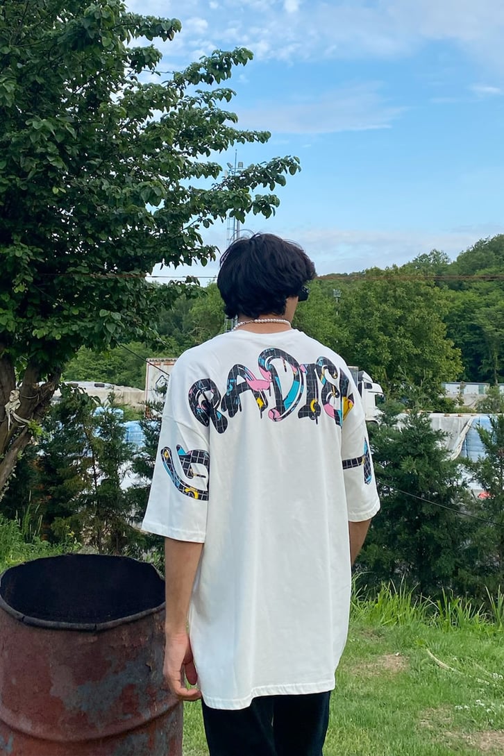 Colors Gradient Baskılı Beyaz Tshirt