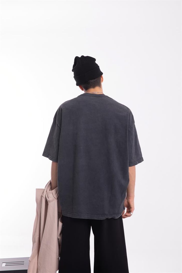Come Dark Future Acid Wash Oversize Tişört