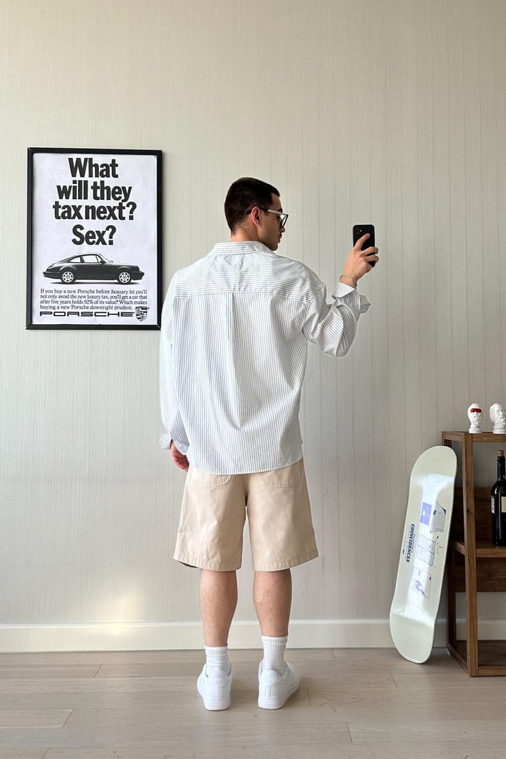 Comfort Çizgili Oversize Gömlek