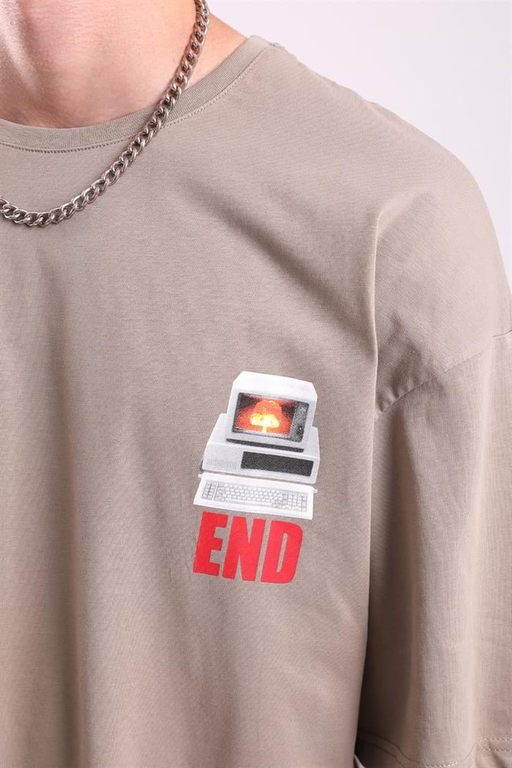 Computer End Baskılı Oversize Tshirt