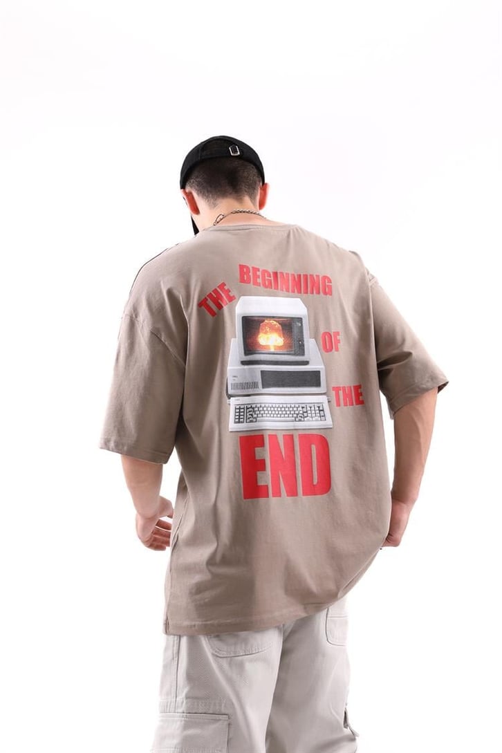 Computer End Baskılı Oversize Tshirt