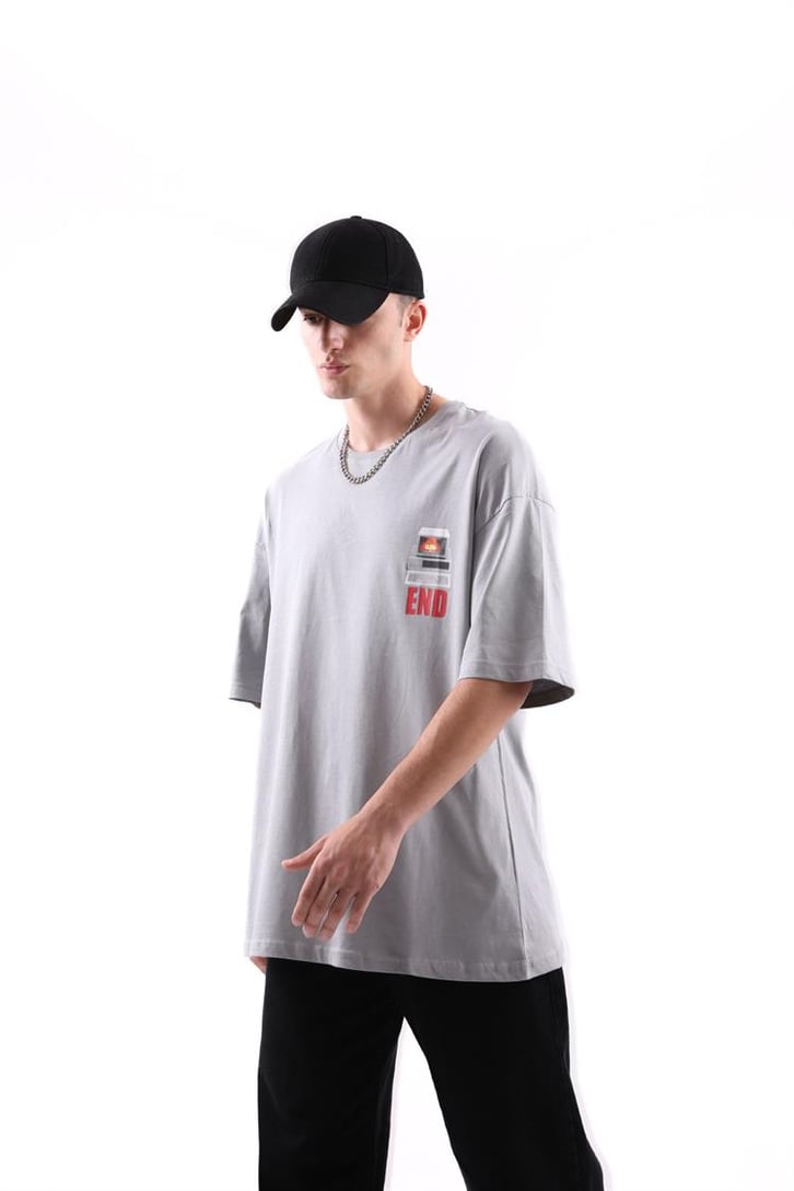 Computer End Baskılı Oversize Tshirt
