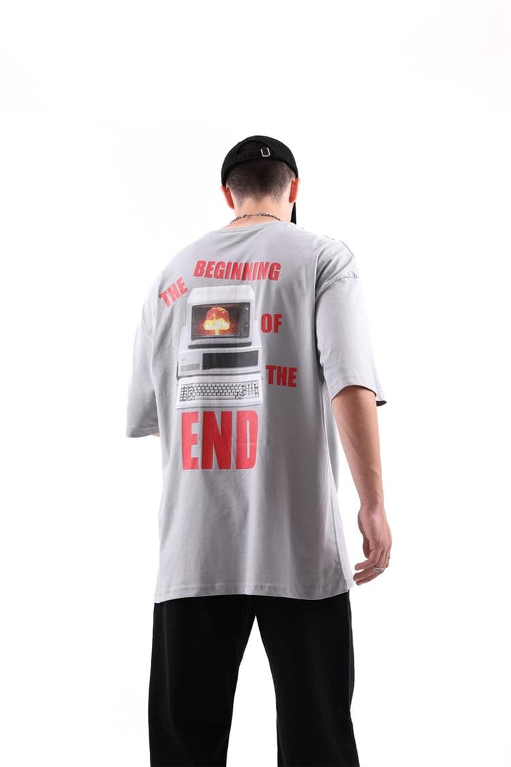 Computer End Baskılı Oversize Tshirt