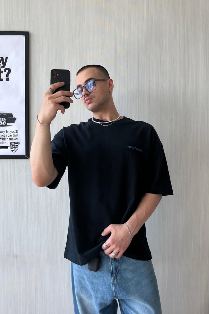 Contemporary Life Baskılı Oversize Tişört
