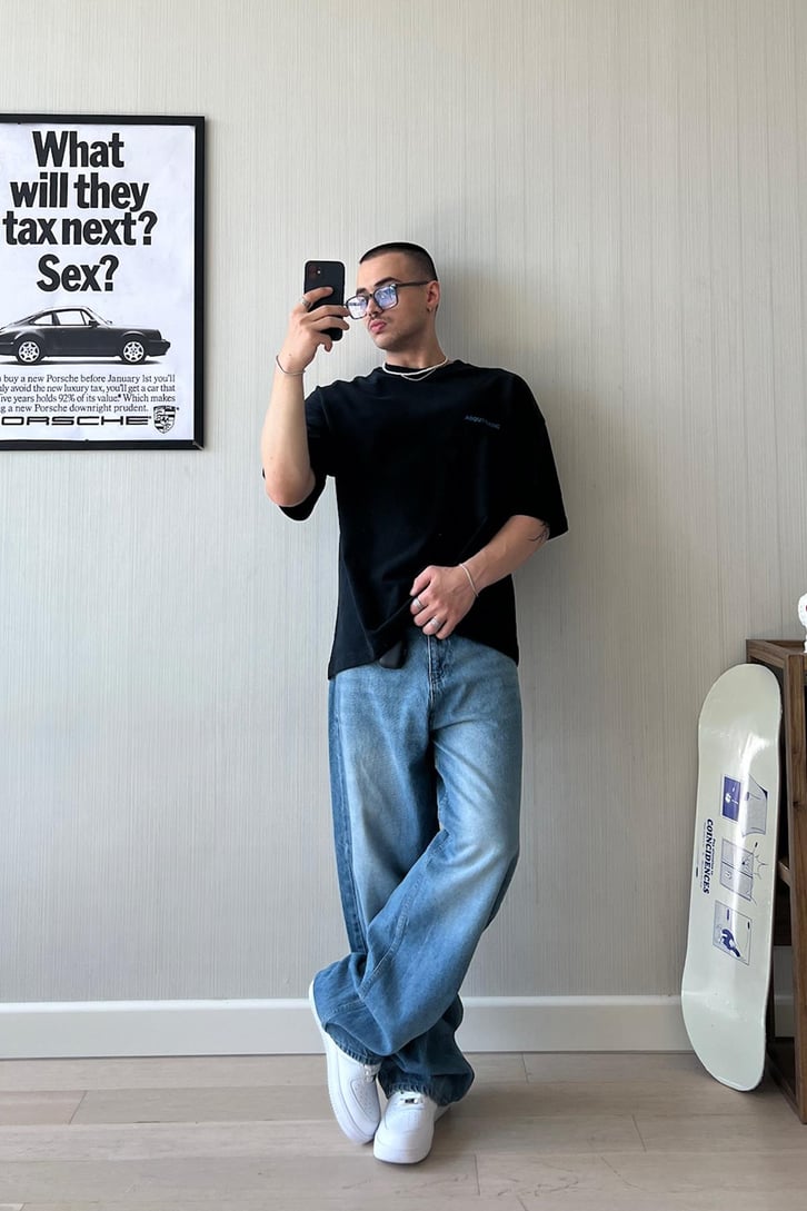 Contemporary Life Baskılı Oversize Tişört