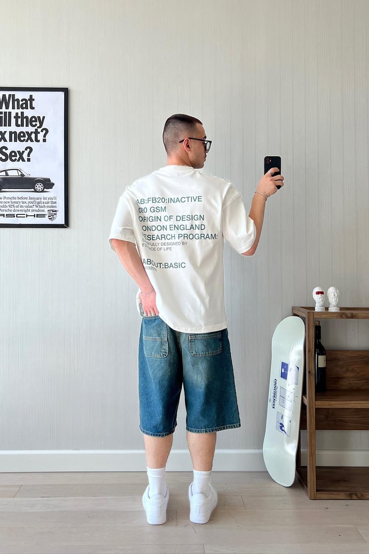 Contemporary Life Baskılı Oversize Tişört