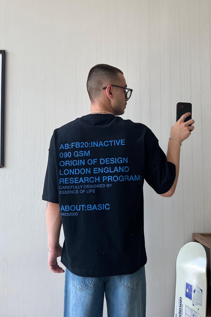 Contemporary Life Baskılı Oversize Tişört