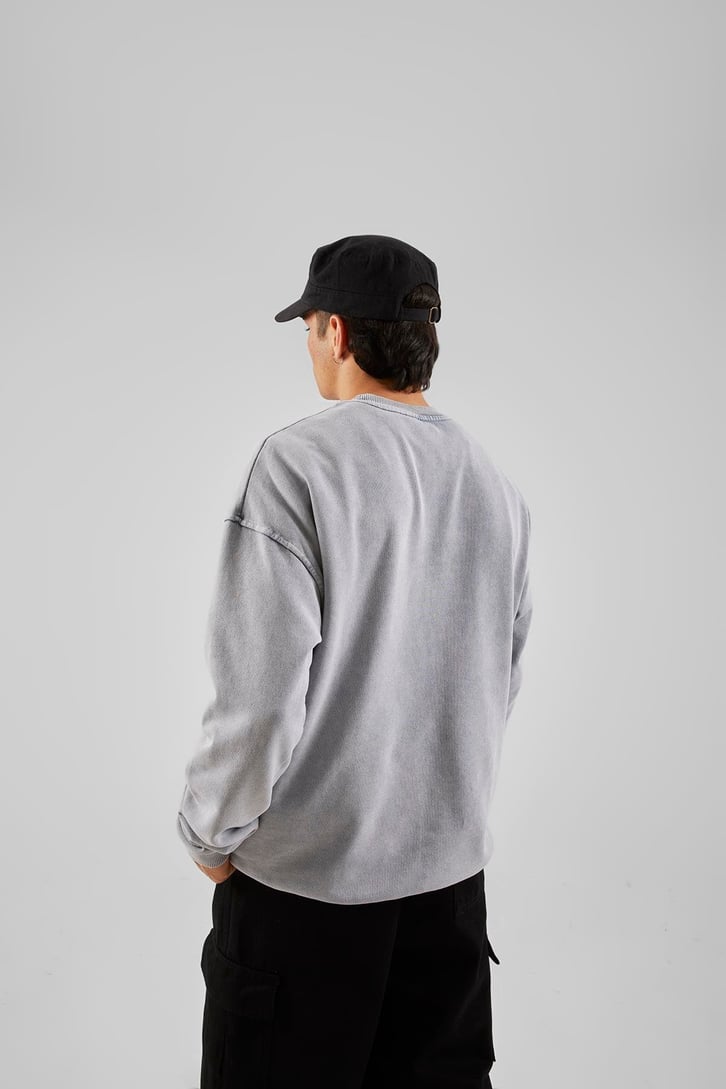 Corteız Baskılı Gri Oversize Hoodie
