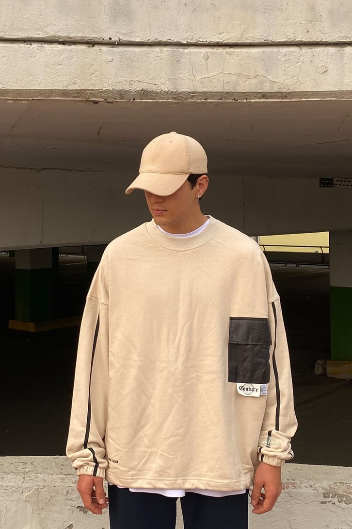 COUTURE LASTİKLİ OVERSIZE SWEATSHIRT