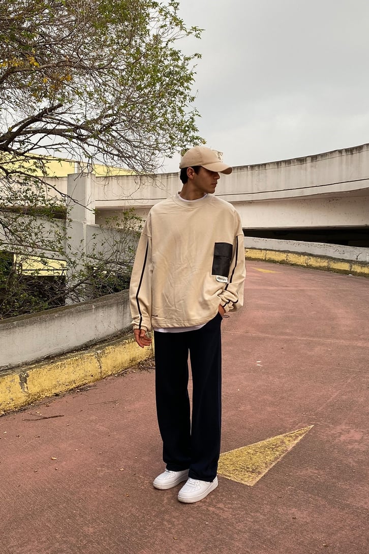 COUTURE LASTİKLİ OVERSIZE SWEATSHIRT
