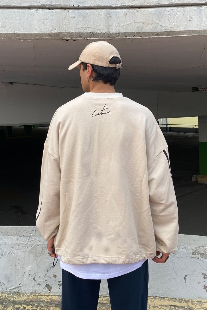 COUTURE LASTİKLİ OVERSIZE SWEATSHIRT