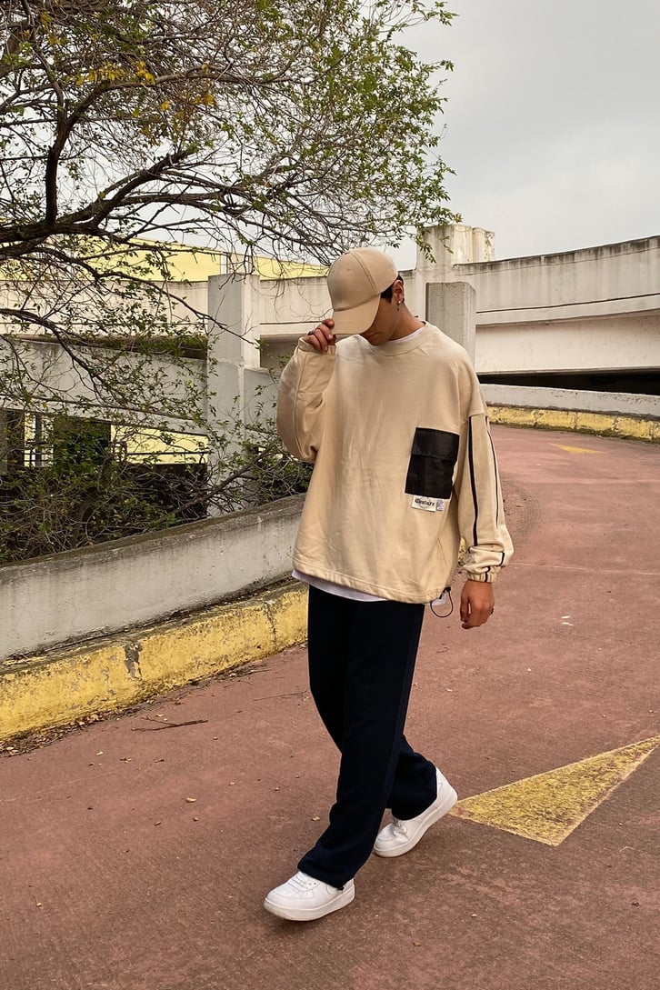 COUTURE LASTİKLİ OVERSIZE SWEATSHIRT