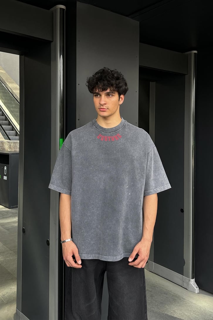 Couture Nakışlı Beyaz Oversize Tişört