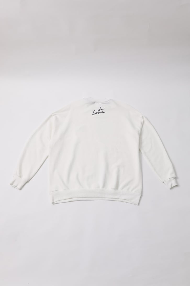 Couture Nakışlı Ekru Sweatshirt
