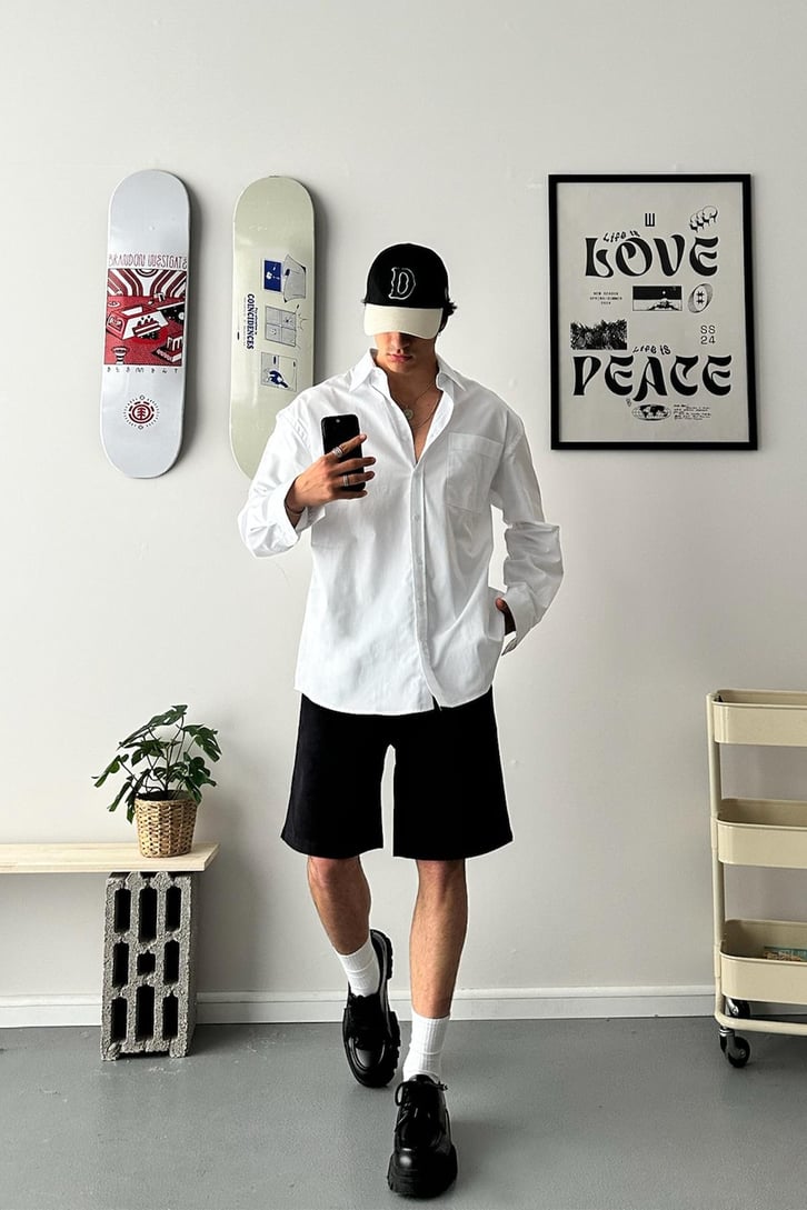 Cozy Boy Old Money Beyaz Uzun Kol Gömlek