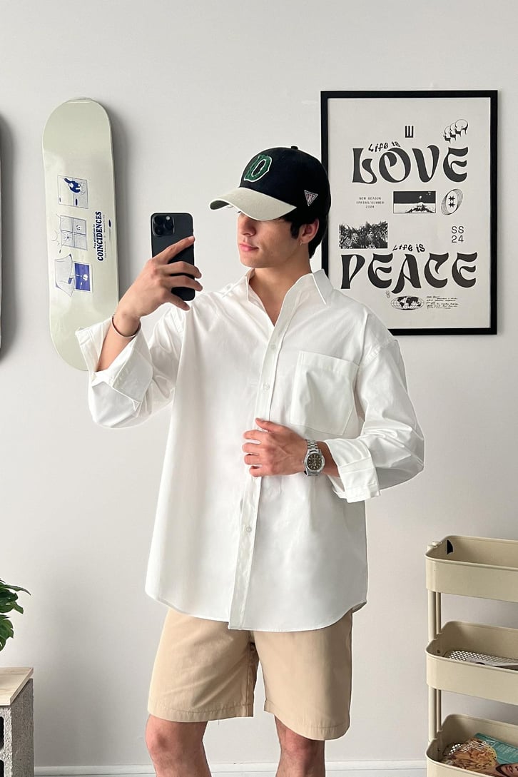 Cozy Boy Old Money Ekru Uzun Kol Gömlek