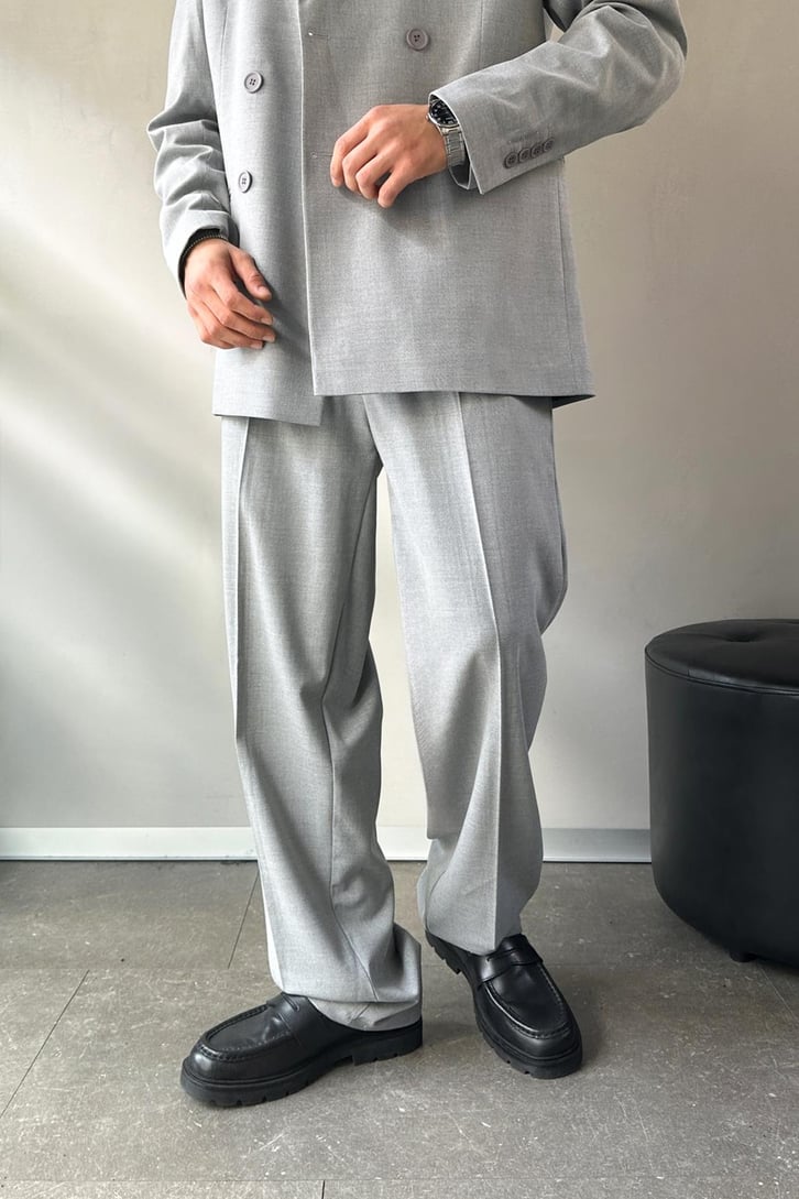 Cozy Oversize Kruvaze Bej Takım Elbise