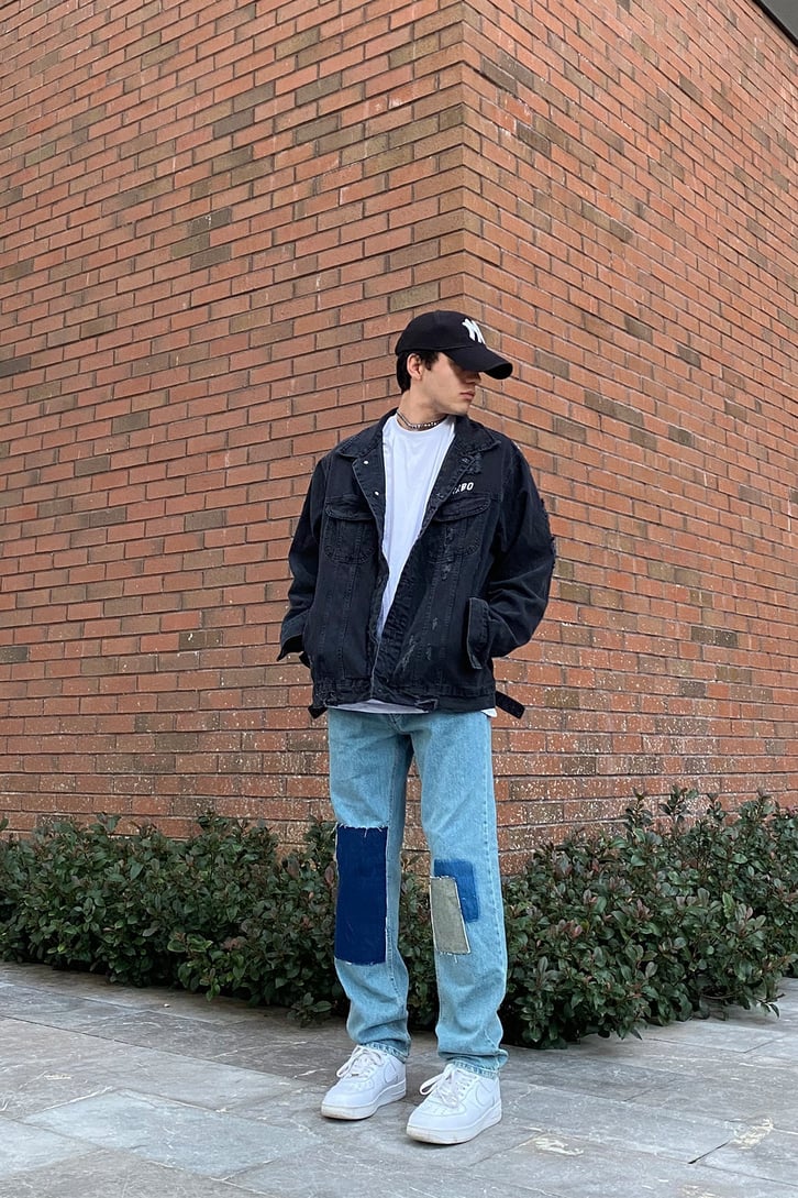 CrbO X Zuknft Oversize Printed Denim Jacket