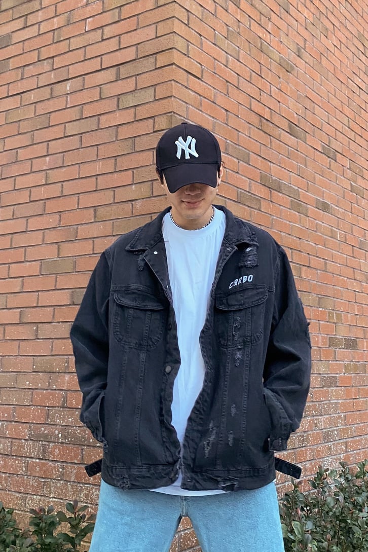 CrbO X Zuknft Oversize Printed Denim Jacket