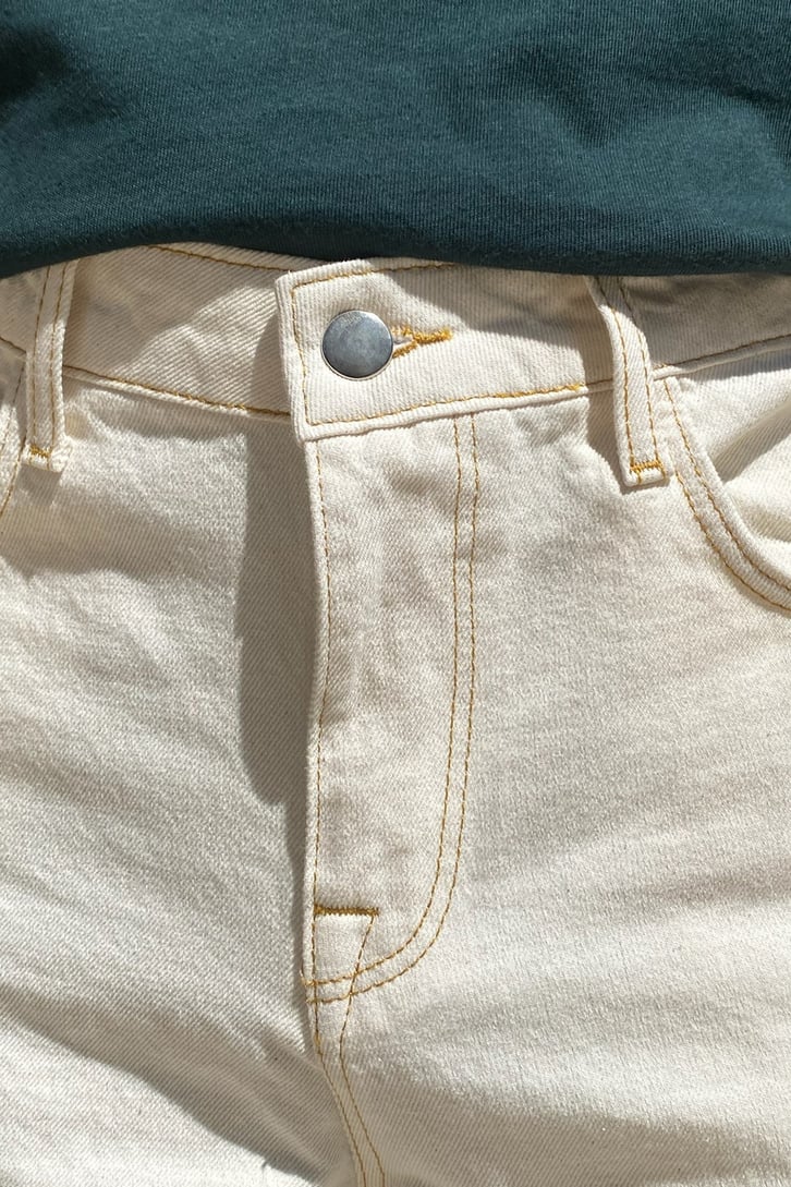 Cream Basic Baggy Jean