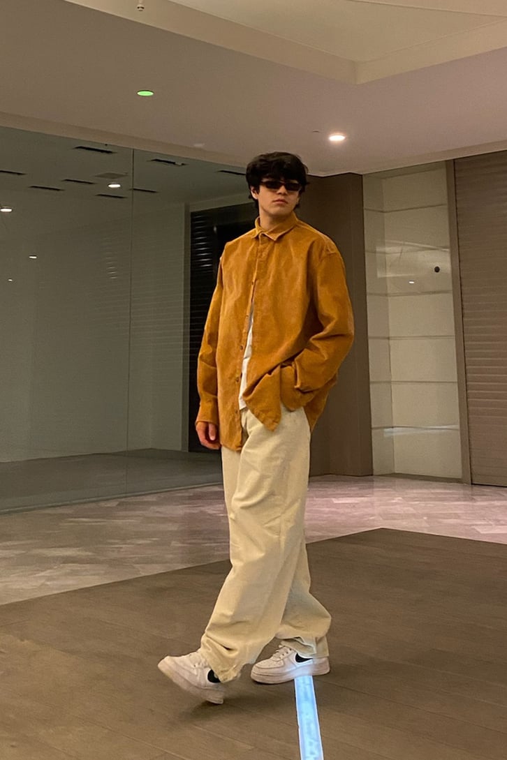 Cream Fitilli Kadife Basic Losse Fit Pant