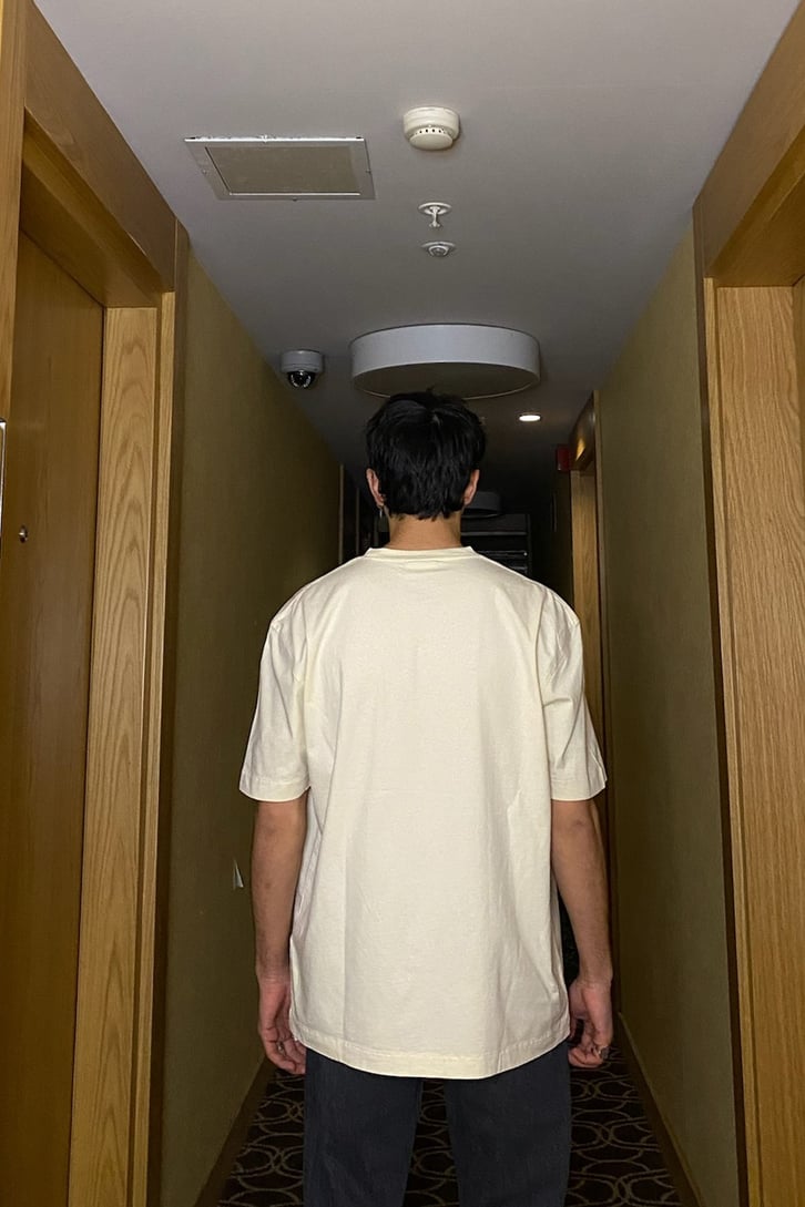 Cream Oversize Basic Tshirt