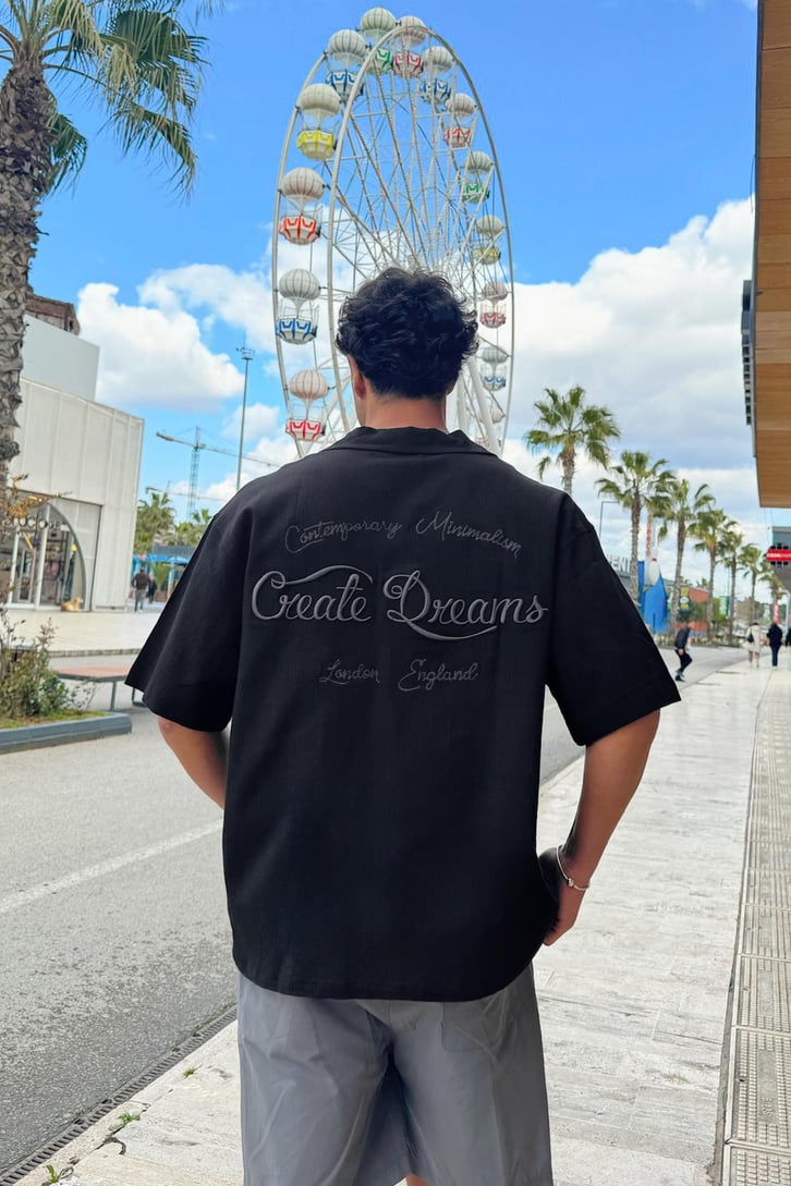 Create Dreams Nakış Detay Kısa Kol Gömlek