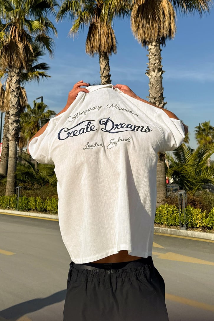 Create Dreams Nakış Detay Kısa Kol Gömlek