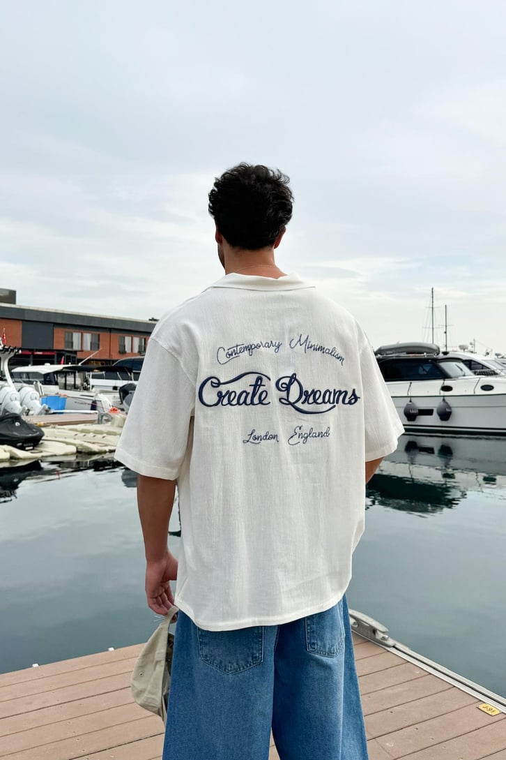 Create Dreams Nakış Detay Kısa Kol Gömlek