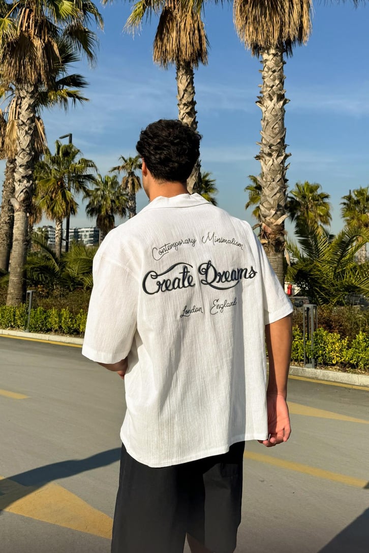 Create Dreams Nakış Detay Kısa Kol Gömlek
