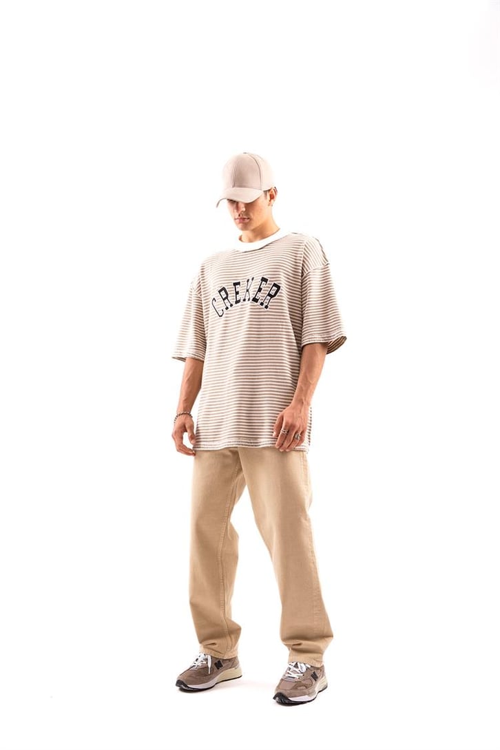 Creker Nakışlı Çizgili Oversize