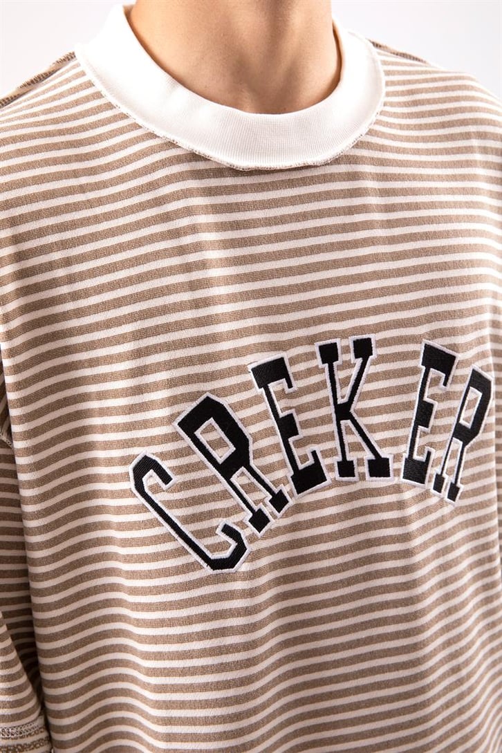 Creker Nakışlı Çizgili Oversize