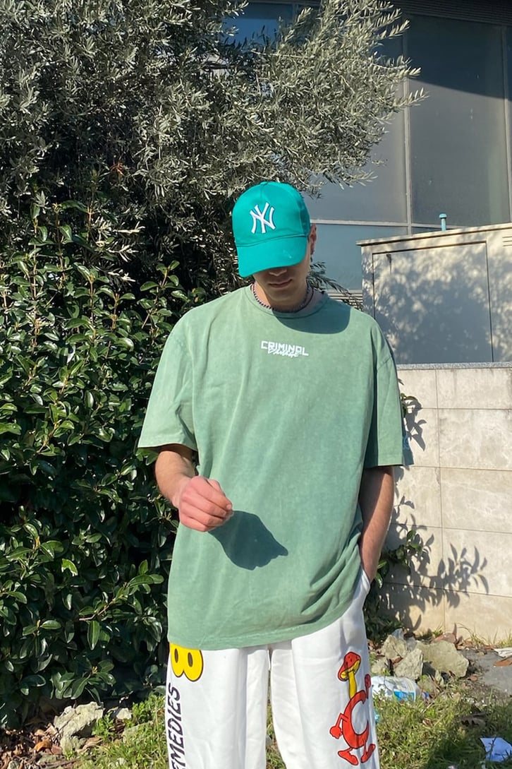 Criminal Damage Oversize Chest Printed Tshirt