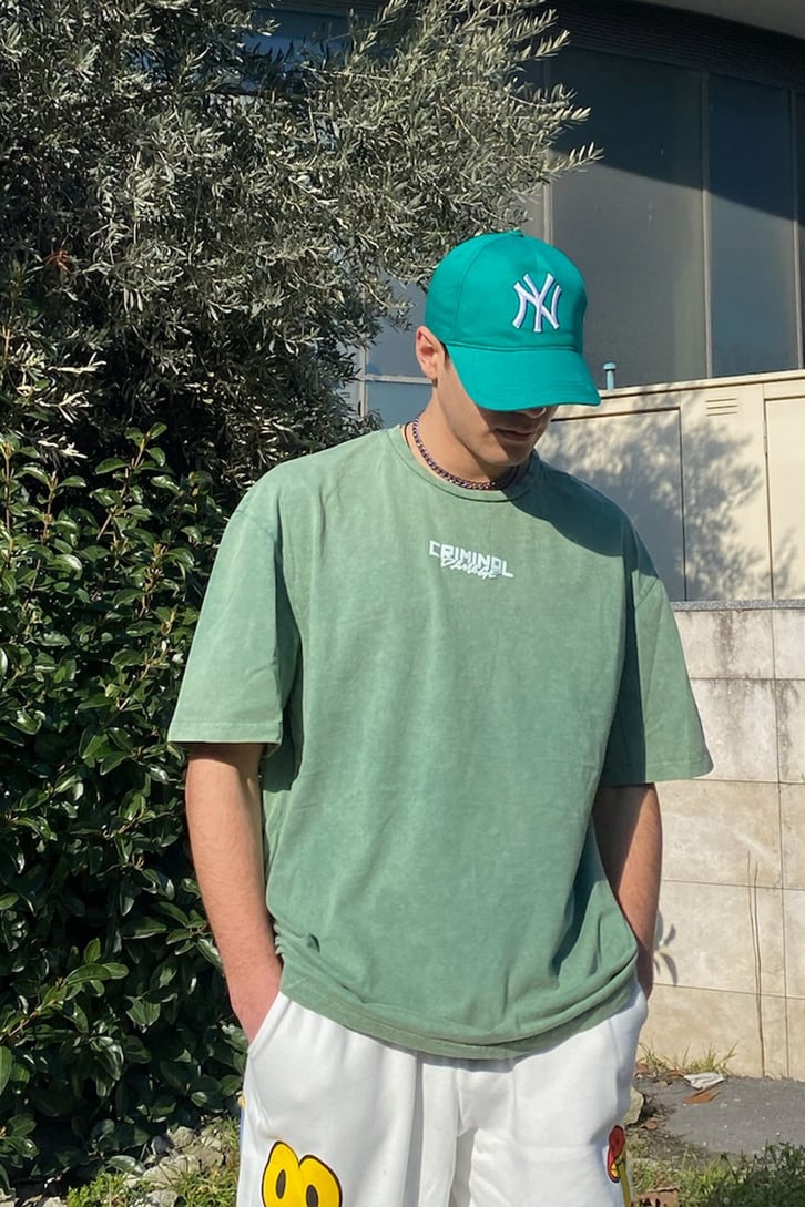 Criminal Damage Oversize Chest Printed Tshirt