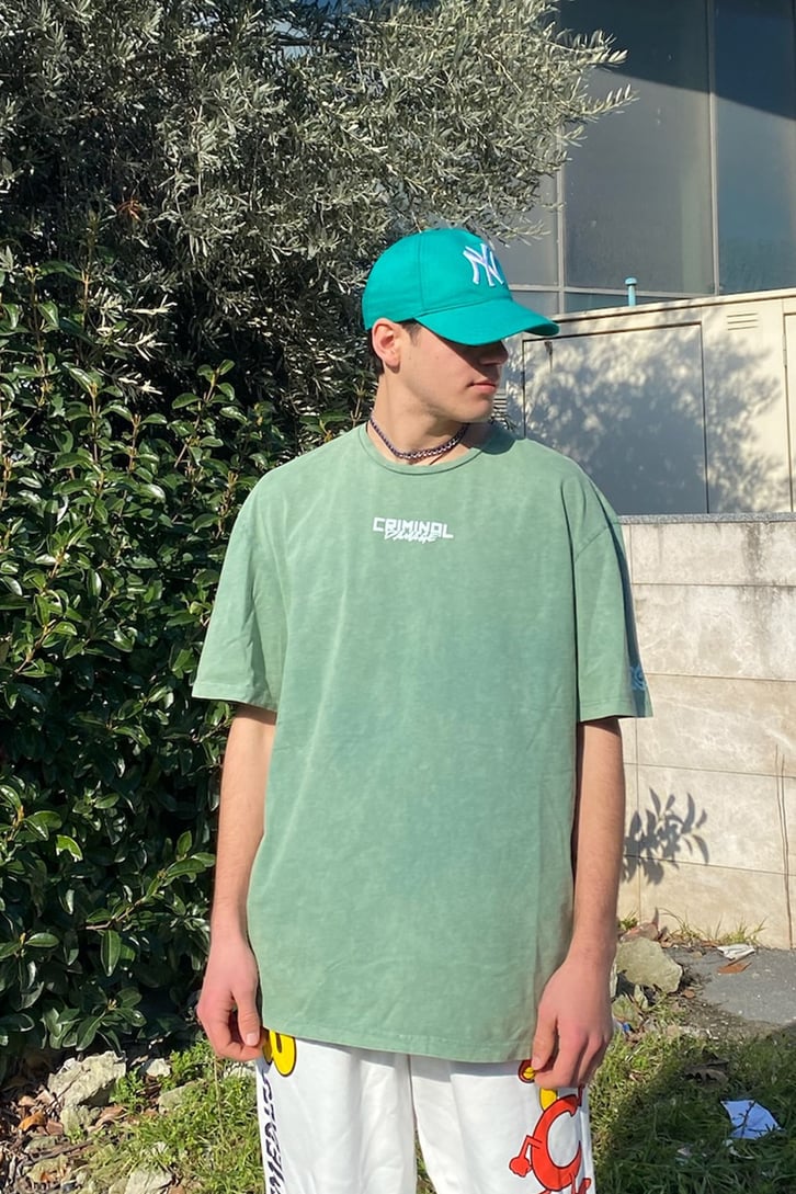 Criminal Damage Oversize Chest Printed Tshirt