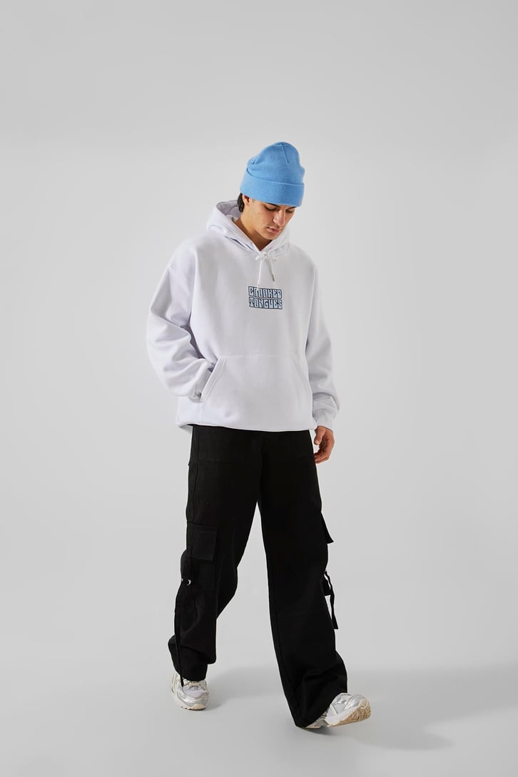 Crooked Tongues Baskılı Oversize Hoodie