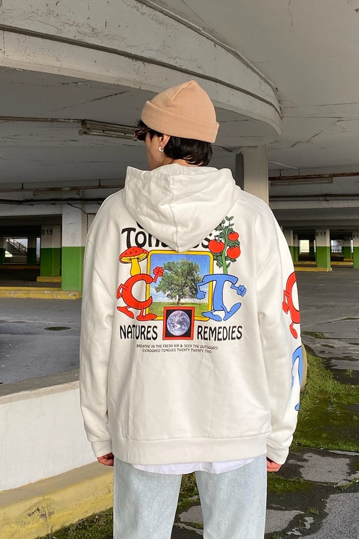 Crooked Tongues Oversize Printed Premium Hoodie