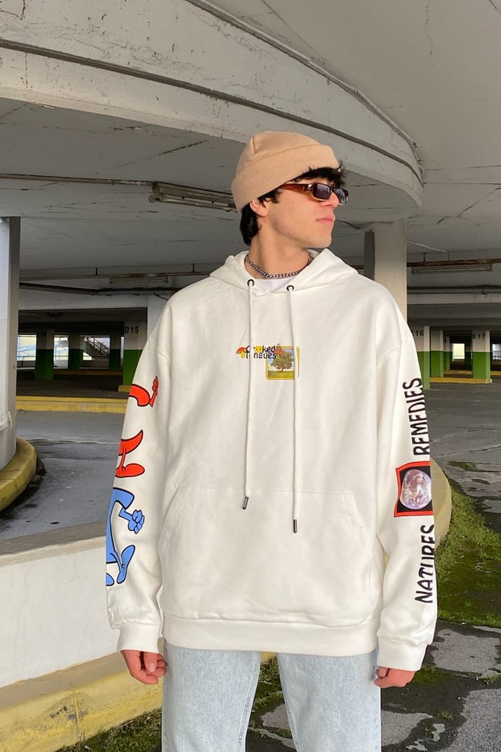 Crooked Tongues Oversize Printed Premium Hoodie