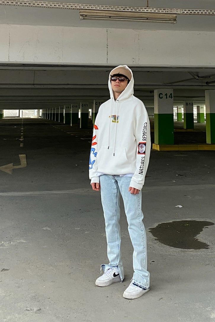 Crooked Tongues Oversize Printed Premium Hoodie